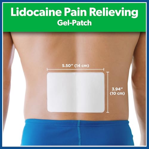 Salonpas Lidocaine 4% Pain Relieving Gel-Patch, 6 Count, for Back, Neck, Shoulder, Knee & Elbow Pain