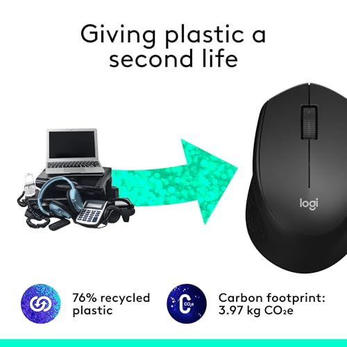 Logitech M330 Silent Wireless Mouse, 2.4GHz with USB Receiver, Optical Tracking, Quiet & Lightweight, Long Battery Life, f...
