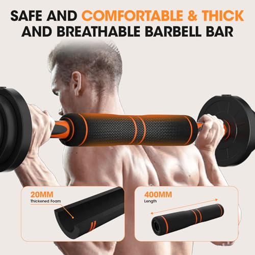 Stepwaver Adjustable Dumbbell Set 20LBS/50LBS/70LBS/90LBS Free Weights Dumbbells,4 in1 Weight Set,Dumbbell, Barbell, Kettl...