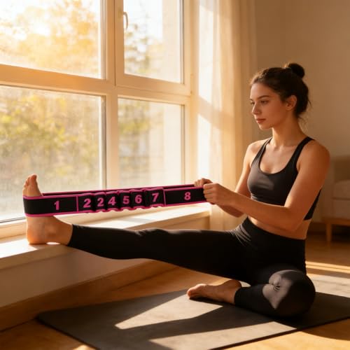 Fitness Resistance Band for Stretching and Yoga, 8-Section Elastic Training Bands for Full Body Stretching Shaping