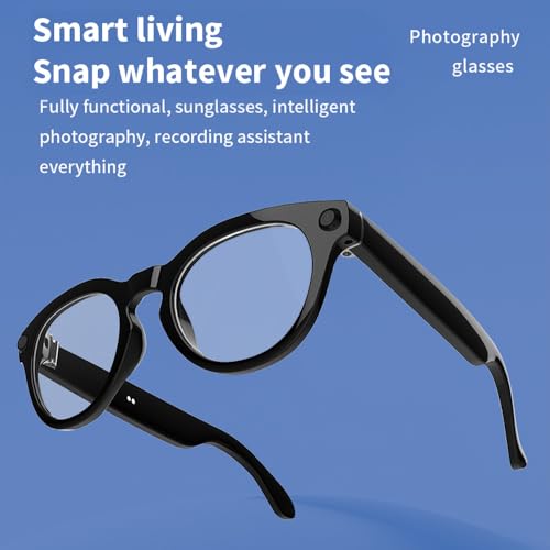 Smart AI Glasses with 80MP HD Camera, 1080P Video, Bluetooth/Wi-Fi, Voice Control & AI Recognition – Lightweight Hands-Fre...