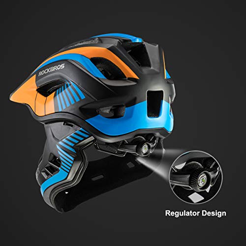 ROCKBROS Kids Full Face Helmet Kids Bike Helmets Lightweight Toddler Mountain Bike Helmet Detachable for MTB BMX Skating C...