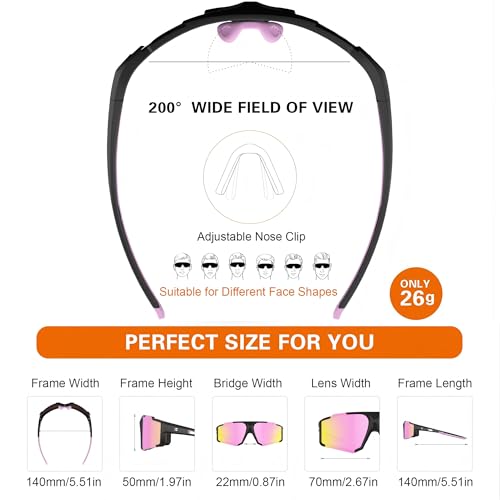 suoso Polarized Sports Sunglasses Men: UV400 Running Sunglasses for Women, Lightweight Fishing Baseball Cycling Glasses TR90