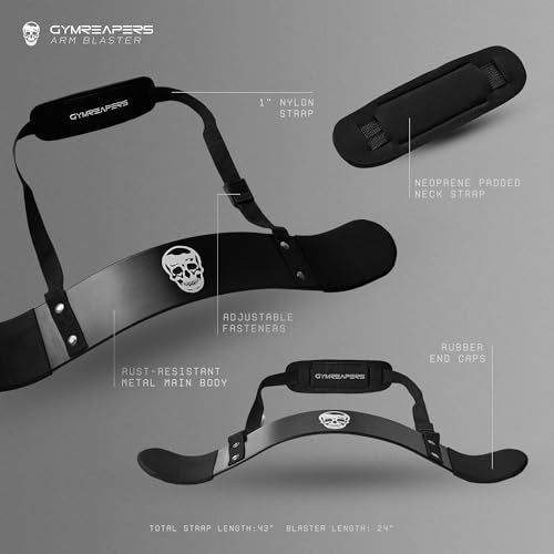 Gymreapers Bicep Arm Blaster - Bicep Curl Isolator w/Contoured, Padded Edges - Adjustable Bicep Bomber for Weightlifting &...