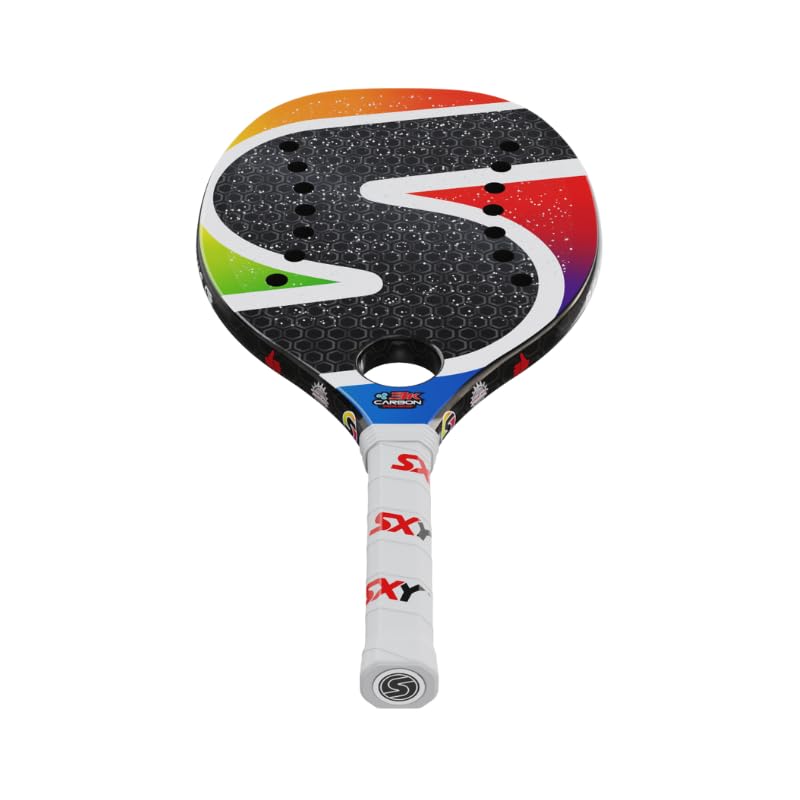 SXY S Paddle GT Beach Tennis Paddle – 3K Carbon Frame, Super Soft EVA Core, MegaGrit Finish – Lightweight & High-Performan...