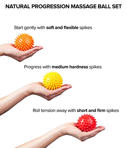 OCTOROX Spiky Massage Balls for Feet, Back, Hands, Muscles - Firm, Medium and Soft Spiked Massager Rollers for Plantar Fas...