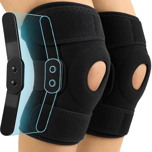 Vive Hinged Knee Brace (2 Pack) - Relieves ACL, MCL, Meniscus Tear - Lightweight, Comfortable, Breathable Open Patella Wra...