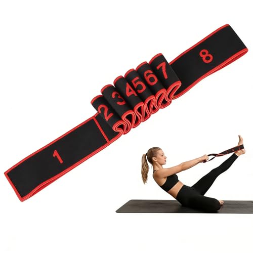 Elastic Exercise Bands with Handles, Adjustable Strength for Home Gym, Stretching, Yoga & Pilates, Non-Slip Puller Straps ...