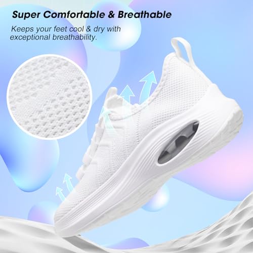 Rollstep Wide Toe Box Shoes Women Extra Wide Width Sneakers Air Cushion Road Running Shoes Ultra Light Tennis Gym Workout ...