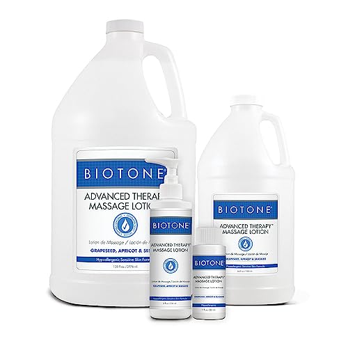 BIOTONE Advanced Therapy Massage Lotion, Hypoallergenic and Fragrance-Free, More Glide and Workability, Absorbs for a Non-...