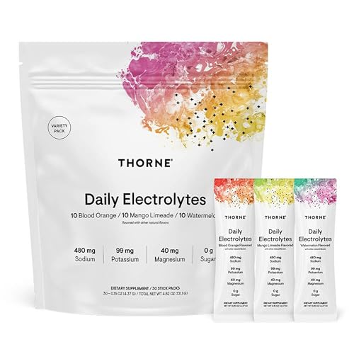 THORNE - Daily Electrolytes - Zero Sugar & Low-Calorie Electrolyte Powder Drink Mix - Flavors Derived from Natural Sources...