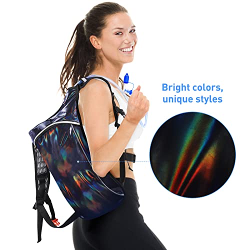 Rave Hydration Pack, Hydration Backpack with 2L Hydration Bladder, Festival Essential Water Backpack for Hiking, Running, ...