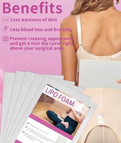 Birllaid Lipo Foam Pads for Post Surgery, Bbl Foam Boards after Lipo,Help Out When Using Ab Board Compression Garments Tum...