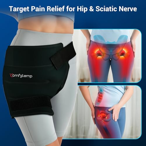 Comfytemp FSA Wearables Hip Ice Pack Wrap for Sciatica, Hip Replacement, Fracture, Ice Bags for Injuries, Reusable Gel Ice...