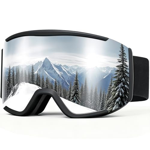 VEWOE Ski Goggles for Men Women,Anti Fog UV Protection Snowboard Goggles for Adult & Youth,OTG Snow Skiing Goggles