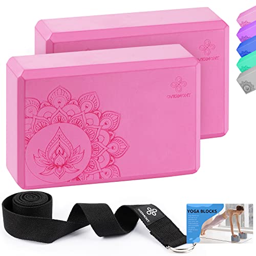 Overmont Yoga Block 2 Pack Supportive Latex-Free EVA Foam Soft Non-Slip Surface for General Fitness Pilates Stretching and...