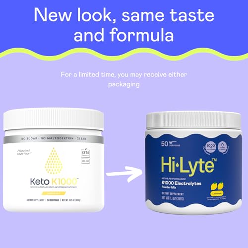 Hi-Lyte Keto K1000 Electrolyte Powder | Lemonade | Hydration Supplement Drink Mix | Boost Energy & Beat Leg Cramps | No Su...