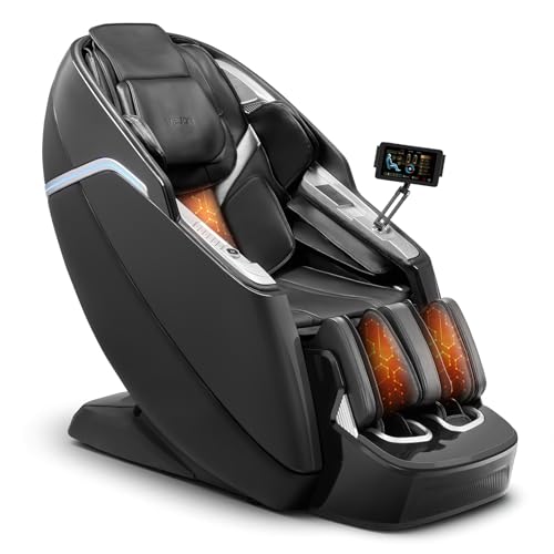 VEVOR 4D+3D Full Body Massage Chair - SL Track, AI Voice Control, Electric Extendable Footrest, Yoga Stretch, TFT Touchscr...