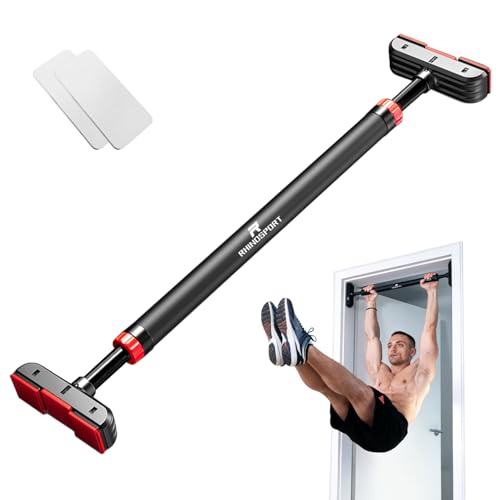 RHINOSPORT Door Pull Up Bar Doorway No-Screw from 69-92 cm (27.1in-36.2in) Workout Equipment for Home Gym Upper Body Worko...