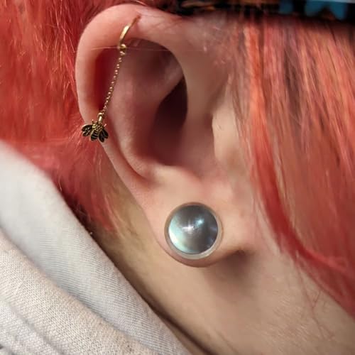 Casvort Unique 0.5mm Increments 14G-00g Comfy Pain-free Single Flare Glass Dead Stretching Plugs, Hypoallergenic Body Pier...