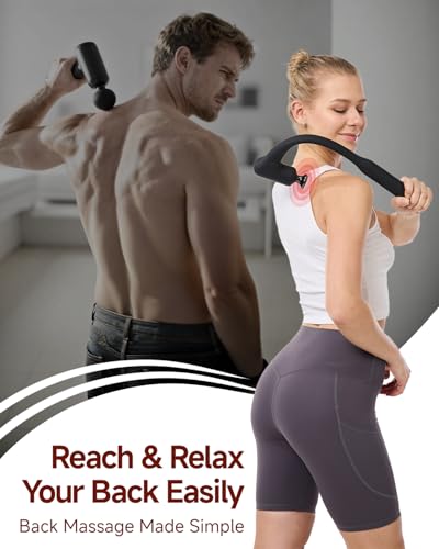 CAREKING Upgraded 2-in-1 Massage Gun with Heat, Pain Relief Deep Tissue Back and Neck Massager with Extension Handle, Hand...
