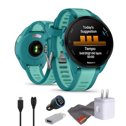 Garmin Forerunner 165 Music GPS Running Smartwatch, Fitness Tracker Smart Watch for Men and Women Bundle with Accessories...