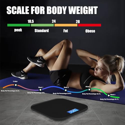 Smart Scale for Body Weight Digital Bathroom Scale with Temperature Indication Corner Design Highly Accurate Body Weight S...