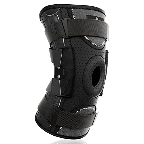 NEENCA Professional Knee Brace for Knee Pain, Adjustable Hinged Knee Support with Removable Side Stabilizers, Support and ...