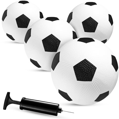 Size 3 Soccer Balls for Toddlers & Kids (4 Pack) - PVC Youth Soccer Balls - Small Beginner Sports & Practice Playground Ba...
