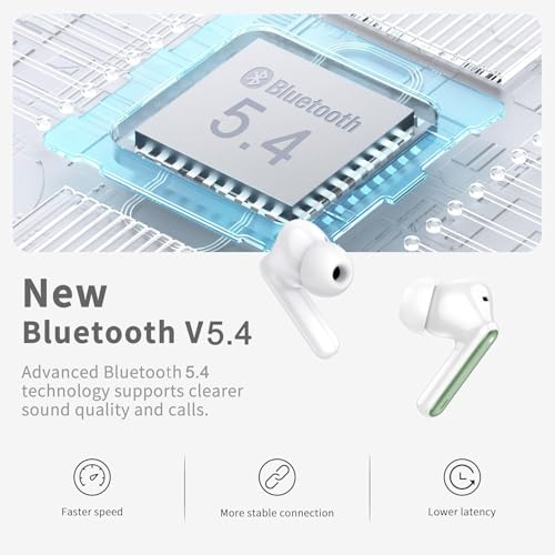 Wireless Earbuds, Bluetooth 5.4 Headphones in Ear with 4 ENC Noise Cancelling Mic, New Wireless Earphones HiFi Stereo Deep...