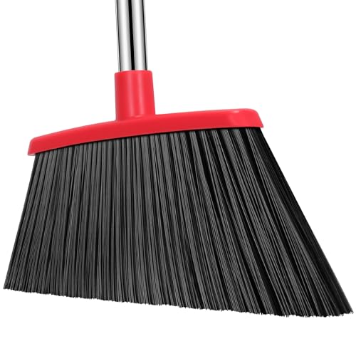 Heavy Duty Broom, 55 Inch Long Handle Outdoor Large Angle Brooms, Commercial Broom for Sweeping Indoor, for Home Garage Ki...