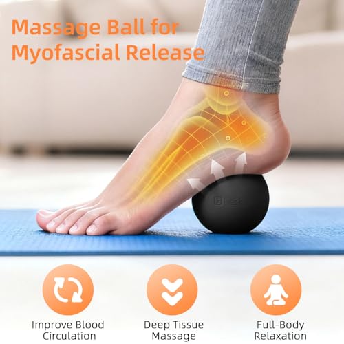 Massage Lacrosse Balls for Myofascial Release, Trigger Point Therapy and Yoga Therapy, Foot Massage Ball to Relieve Planta...