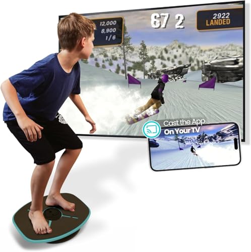 GoBalance Board - App-Enabled Balance Board. Smart Bluetooth Sensor, 12 FREE Interactive Games - Fun, Balance Training and...