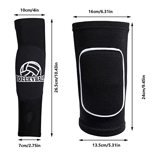 obmwang 2 Pieces Volleyball Accessories Including Volleyball Knee Pads and Volleyball Arm Sleeves with Protection Pads and...