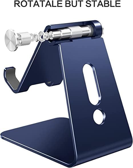 Omoton Adjustable Cell Phone Stand, C2 Aluminum Desktop Phone Holder Dock Compatible With Iphone 15 14 13 Xs Xr 8 Plus 7 6, Sams