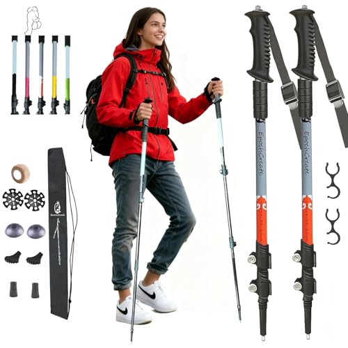 EpochCreate Trekking Pole as Selfie Stick-Hiking Sticks for All Terrain for Women&Men with Detachable Phone & GoPro Mount,...