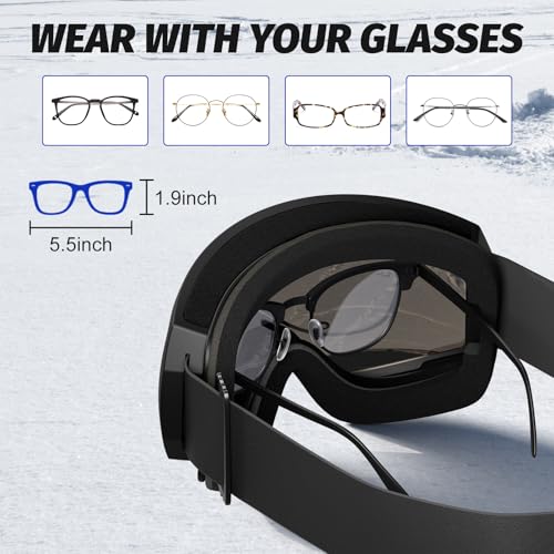 rayavala Ski Goggles Snowboard Snowmobile Men Women Youth Anti Fog Over Glasses