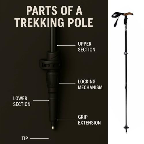 Ultralight Trekking Pole – Quick-Lock Anti-Shock Hiking Stick, Adjustable for Hiking & Backpacking – Cork Grip & Tungsten ...