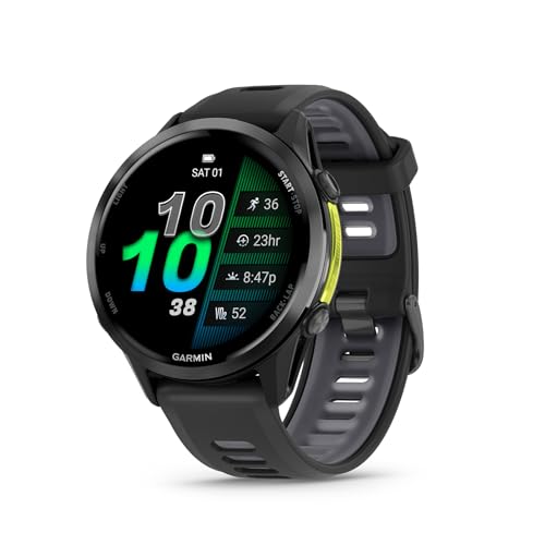 Garmin Forerunner 970 Running Smartwatch, GPS Fitness Smart Watch for Men and Women, Carbon Gray DLC Titanium with Black C...
