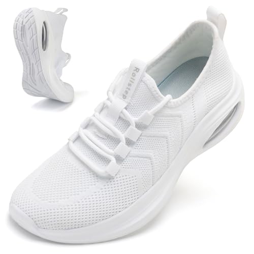 Rollstep Wide Toe Box Shoes Women Extra Wide Width Sneakers Air Cushion Road Running Shoes Ultra Light Tennis Gym Workout ...