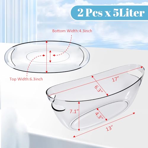 Ice Buckets for Parties, Ice Bucket 2 Pcs Acrylic Champagne Beverage with 2 Ice Bucket Scoop for Champagne Beer Sparkling ...