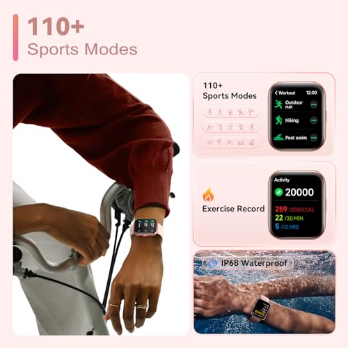 Smart Watches for Women, Alexa Built-in Fitness Watch with 1.8" LCD Screen & Bluetooth Call (Make/Answer), Heart Rate/SpO...