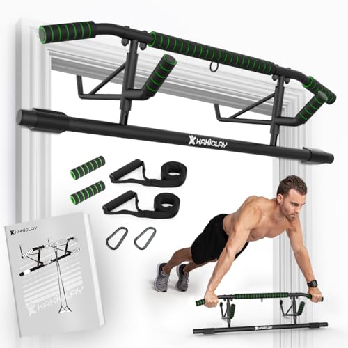 KAKICLAY New Upgrade Pull Up Bar for Doorway - Foldable Design & Space-Saving, Upto 440 Lbs Capacity, No Screwing or Slipp...
