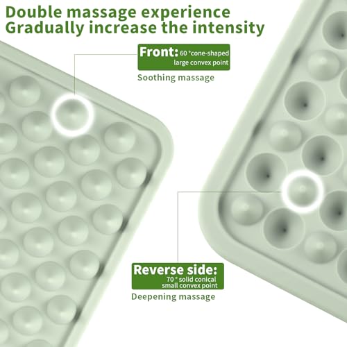 HWXQJJHONEY Portable Feet Acupressure Mat,Foldable Silicone Foot Massager Mat with Dual-Side Usage,Pressure Point Massage ...