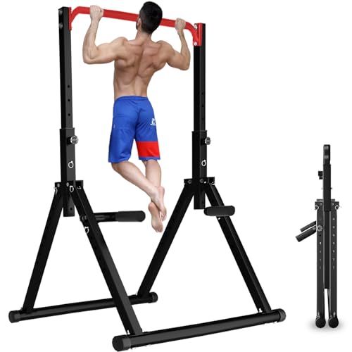 DOBESTS Power Tower Pull Up Bar Free Standing, Adjustable Foldable Pull Up Station, Home Gym Strength Training Equipment 7...