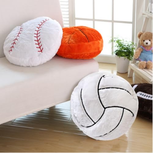 Volleyball Sports Pillow Fluffy Soft Throw Pillow Toy ，14" Durable Sport Basketball Plush Toys,Plush Pillow Toys Gift for ...