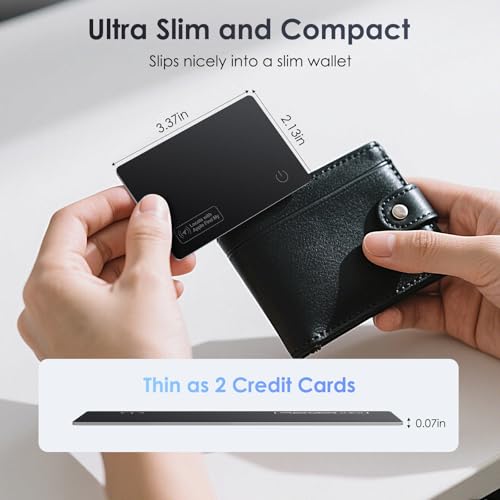 Wallet Tracker Card Air-Tag (iOS Only) - Work with Apple Find My, Bluetooth Tracker Smart Tracking Card Wallet Finder, 0.0...
