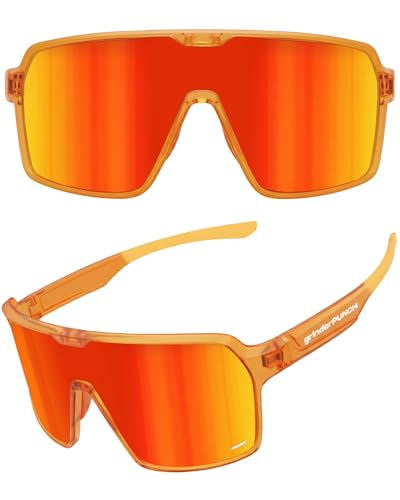 grinderPUNCH Polarized Sport Sunglasses for Men and Women, Lightweight Sun Glasses with UV Protection for Snow Hiking Cycl...