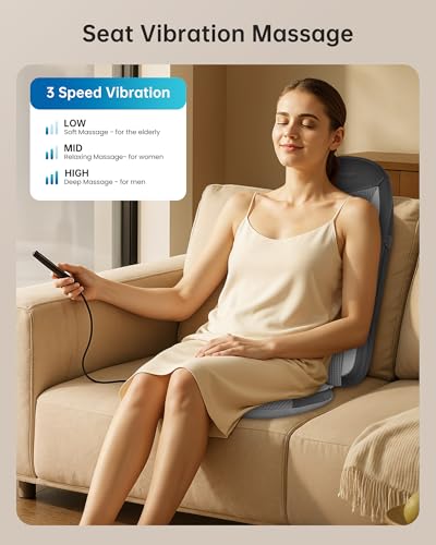 COMFIER Shiatsu Back Massager with Heat,Massage Chair Pad for Back Relief deep,Heated seat Cushion,Chair Massager for Nec...