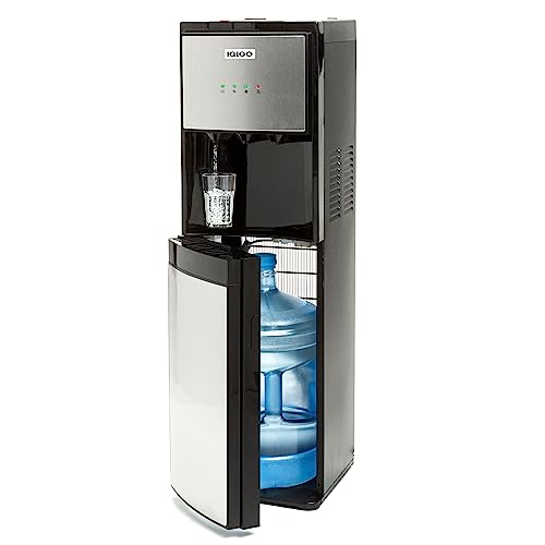 Igloo Bottom Loading Water Cooler – Hot, Cold, & Room Temperature Dispenser – Stainless Steel, Holds 3 & 5 Gallon Jugs, Ch...